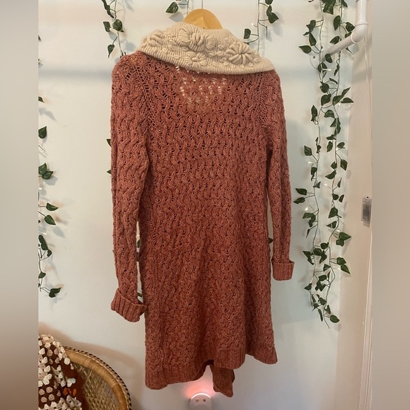 ANTHRO Knitted & Knotted Knit Cardigan Dark Orange - Picture 5 of 9